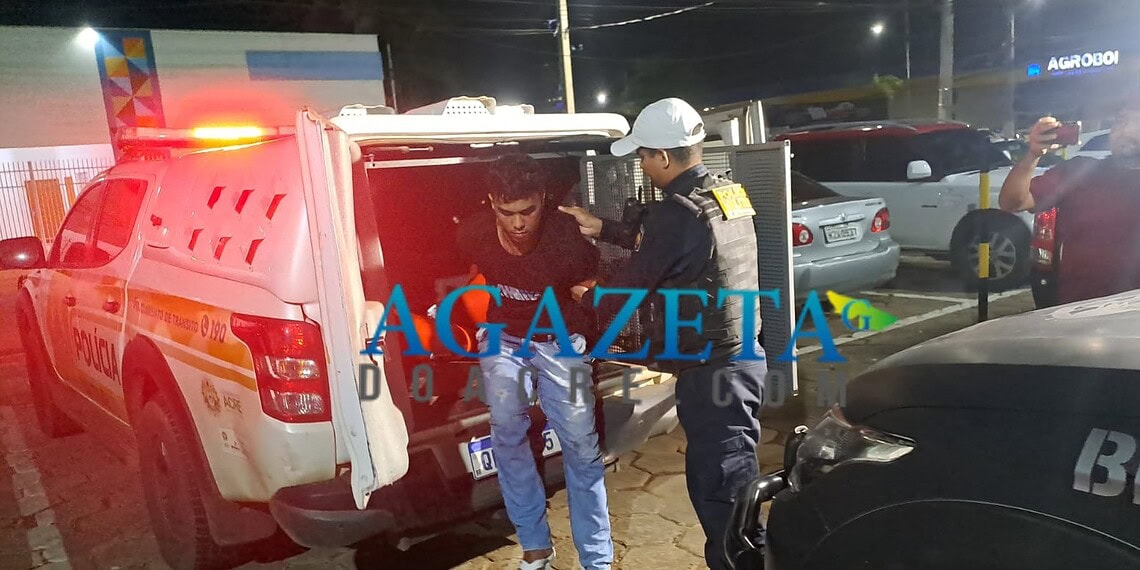 Perseguição em Rio Branco termina com prisão de jovem sem CNH e suspeito de ligação com facção