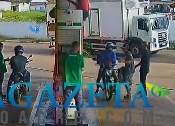 Imagens de segurança mostram assalto no Posto Isaurão