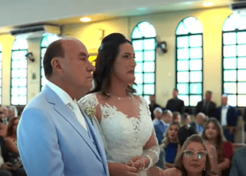 Com transmissão ao vivo, Bocalom se casa com advogada Kelen Nunes em igreja católica; assista
