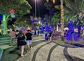 Inauguração da decoração natalina leva multidão à Praça da Revolução; veja fotos