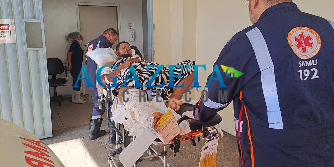 Venezuelano sofre traumatismo craniano após acidente na fronteira e é transferido para o PS de Rio Branco