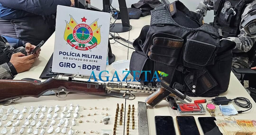 Polícia Militar apreende armas de fogo, drogas e dinheiro em operação em Rio Branco