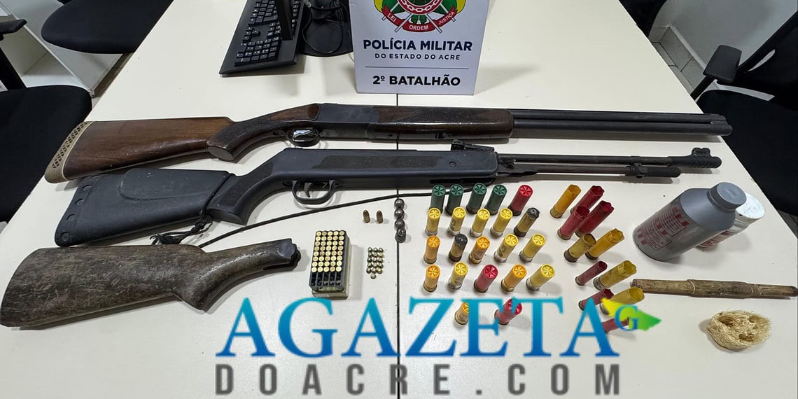 Homem é preso com duas armas de fogo e munições na região do Vila Acre, em Rio Branco
