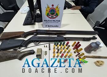 Homem é preso com duas armas de fogo e munições na região do Vila Acre, em Rio Branco