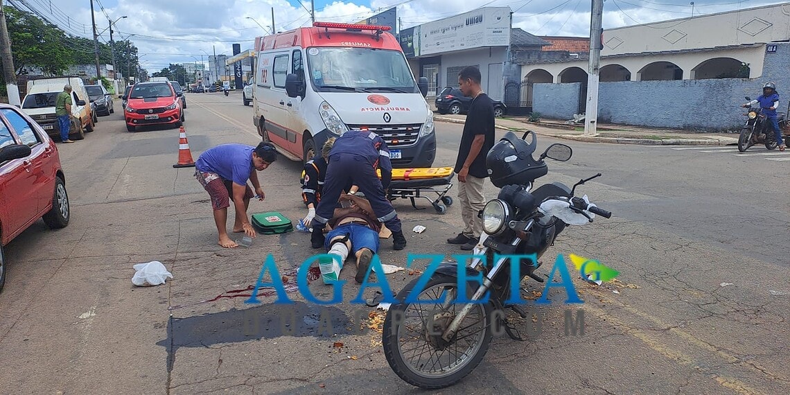 Motociclista sofre fratura exposta após colisão com carro em Rio Branco