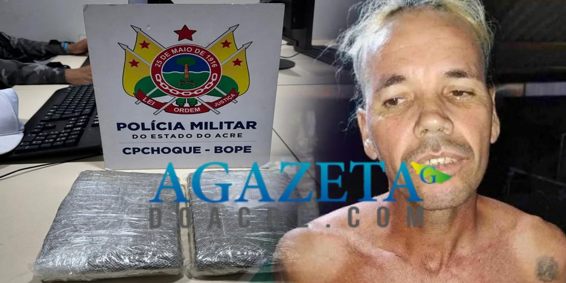 Homem é preso com maconha durante patrulhamento da polícia no bairro Canaã