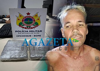 Homem é preso com maconha durante patrulhamento da polícia no bairro Canaã