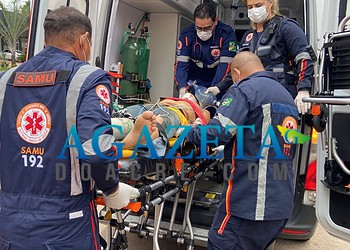 Colono sofre afundamento de crânio após colisão entre motos em Sena Madureira