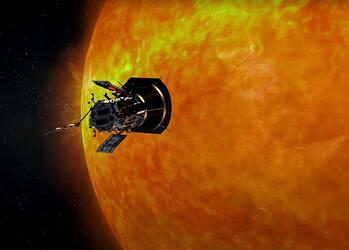 Ilustração da sonda Parker, da Nasa, se aproximando do Sol
Ilustração da sonda Parker, da Nasa, se aproximando do Sol • Nasa