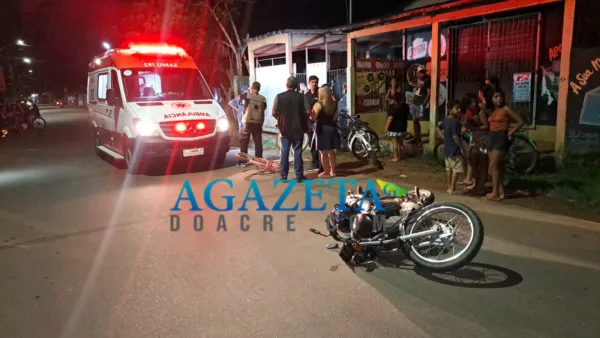 Pedreiro morre e motociclista fica ferido após colisão entre moto e bicicleta em Rio Branco