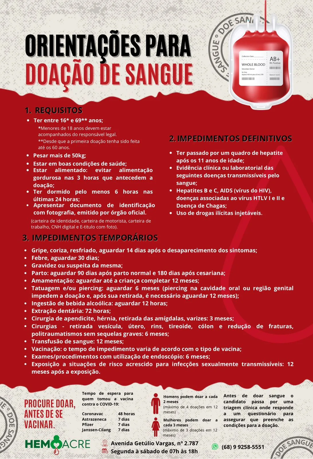 Estoque crítico de sangue no Hemoacre mobiliza estudantes da Ufac para doação