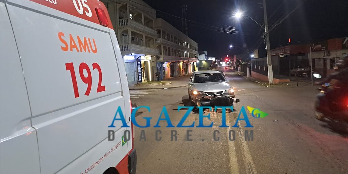 Colisão entre carro e moto deixa duas mulheres feridas em Rio Branco