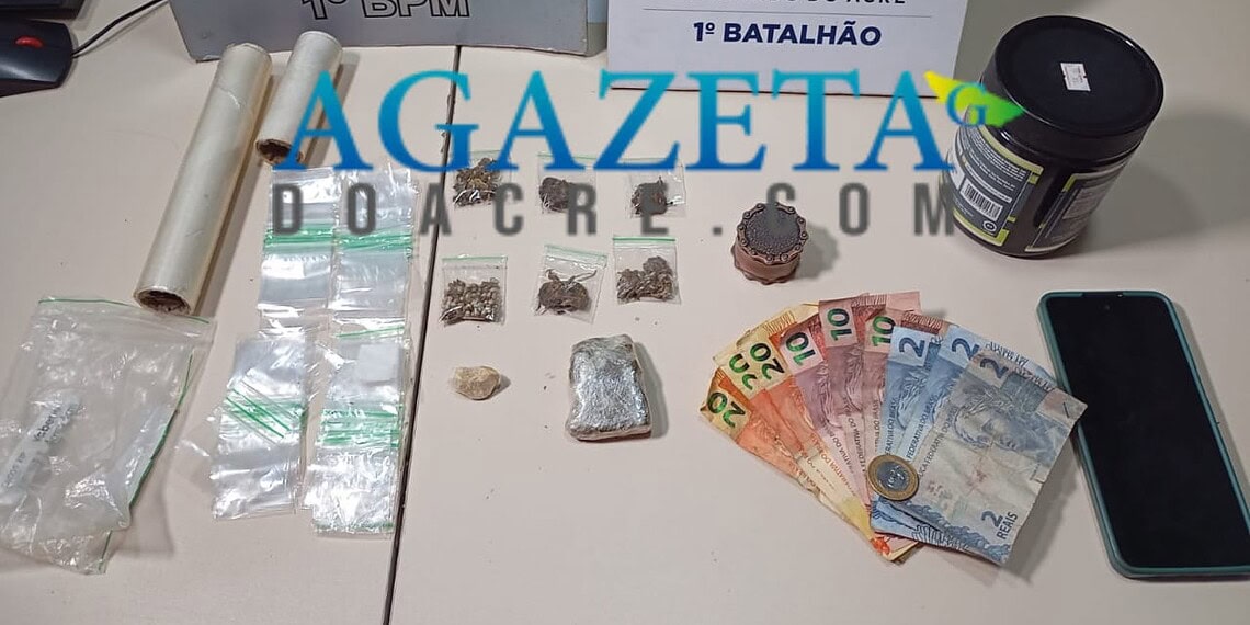 Monitorado pela Justiça é preso em flagrante por tráfico de drogas, em Rio Branco