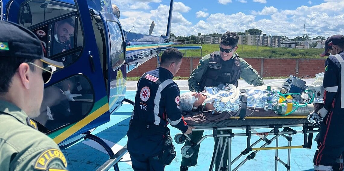 Resgate contou com apoio médico do Samu, graças ao convênio firmado entre Sejusp e Sesascre. Foto: Ascom/Sejusp
