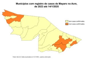 Acre registra 550 casos de febre Mayaro e Oropouche em dois anos, aponta saúde