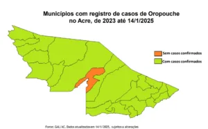 Acre registra 550 casos de febre Mayaro e Oropouche em dois anos, aponta saúde