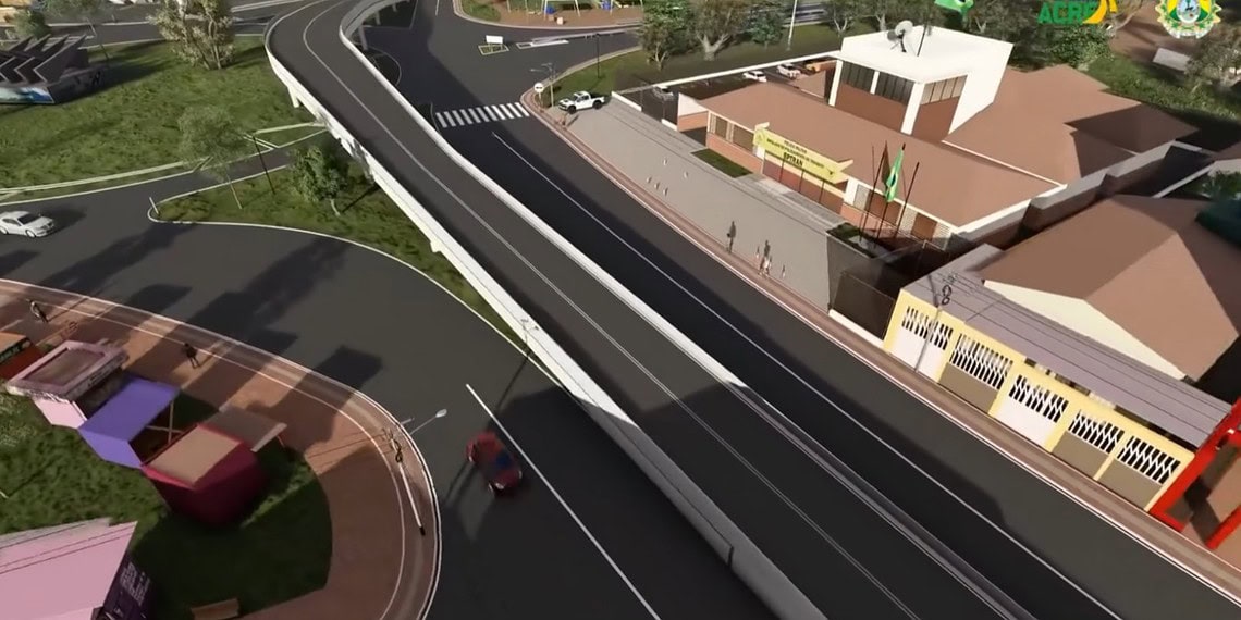 Vídeo mostra como vai ficar o trânsito após construção do Viaduto da Corrente em Rio Branco; Assista