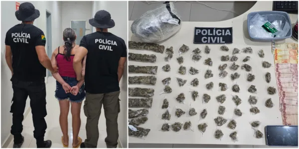 Suspeito foge e deixa droga cair durante ação policial; companheira é presa