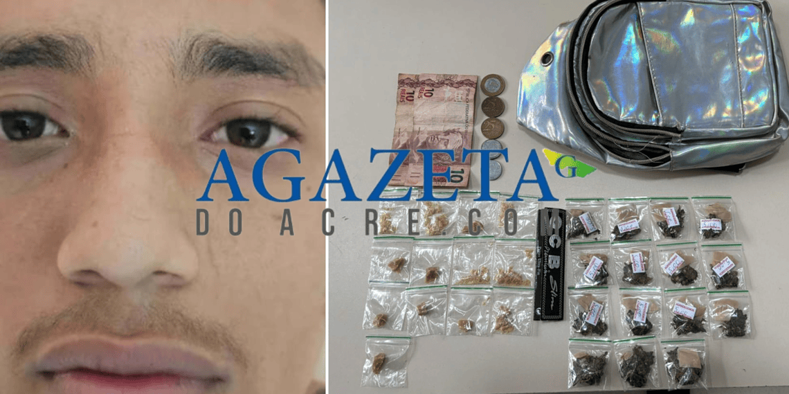 Jovem de 18 anos é preso suspeito de tráfico de drogas em Rio Branco; droga e dinheiro são apreendidos