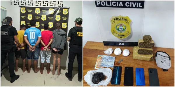 Quatro são presos por associação ao tráfico de drogas em Tarauacá