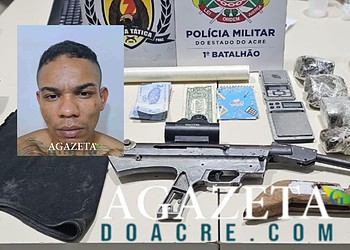 Criminoso é preso com drogas, arma e munições em Rio Branco
