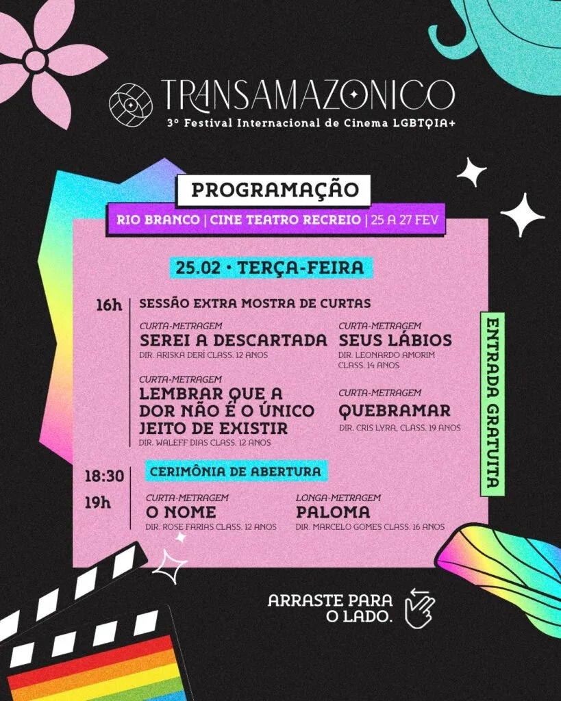 Festival Transamazônico de Cinema LGBTQIAPN+ celebra arte e diversidade; veja programação