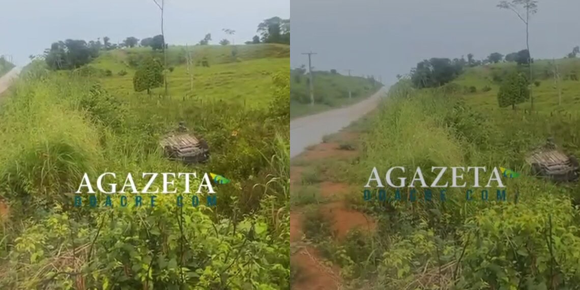 Motorista capota carro na rodovia AC-010 e sai ileso