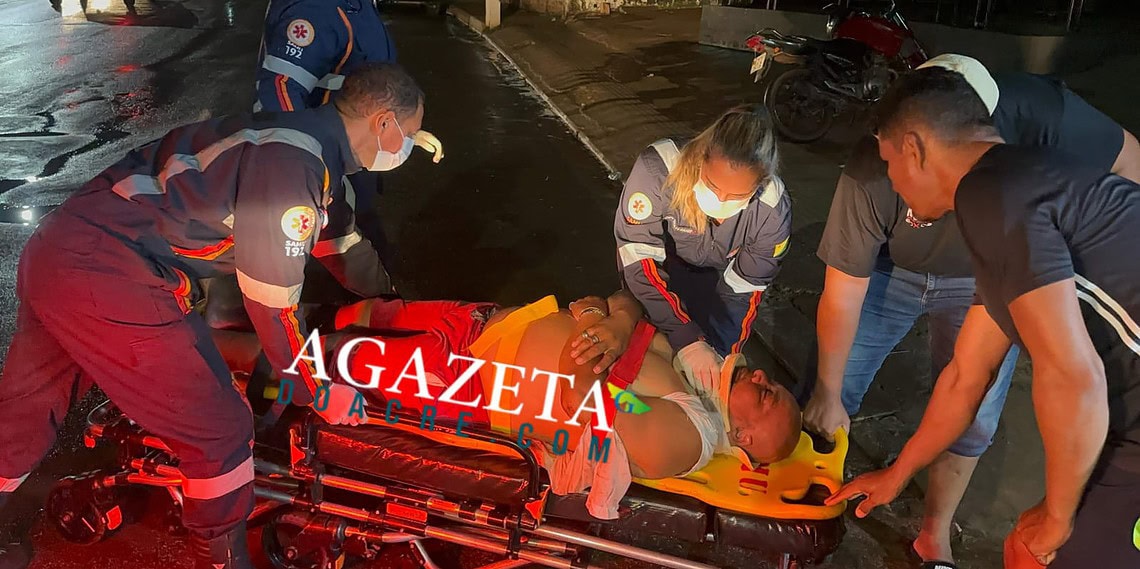 Motociclista perde o controle da moto, cai e fica desacordado em Rio Branco