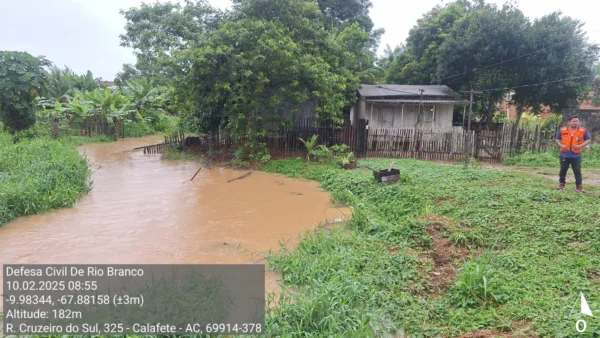 Defesa Civil monitora pontos críticos de Rio Branco após chuva de 50 mm em 24 horas