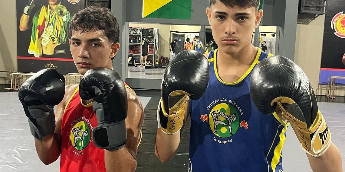 Luciano e Rafael fazem testes neste fim de semana para disputar vaga na Seleção Acreana de Kung Fu Wushu. Foto: Arquivo pessoal