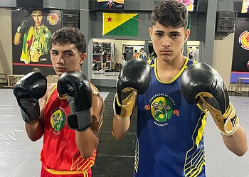 Luciano e Rafael fazem testes neste fim de semana para disputar vaga na Seleção Acreana de Kung Fu Wushu. Foto: Arquivo pessoal