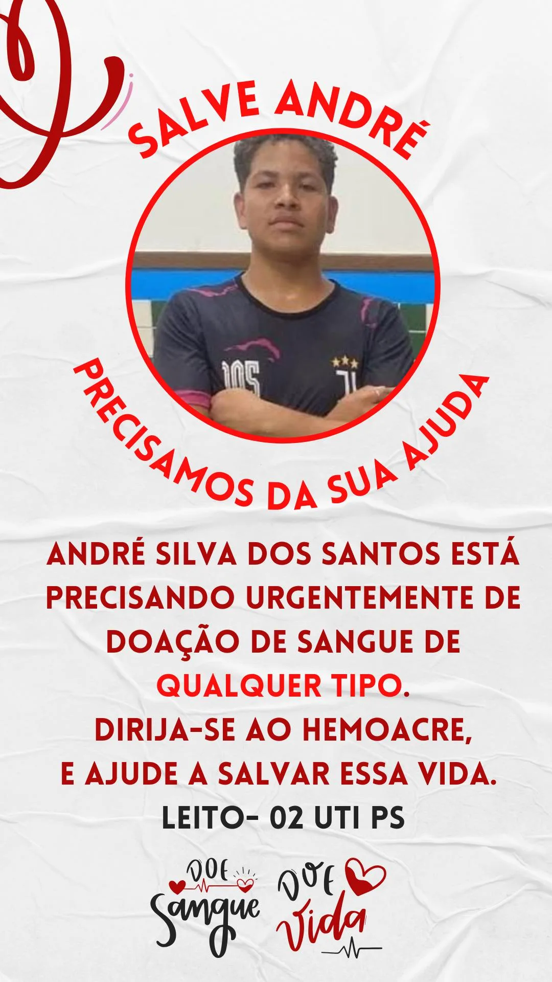 Família pede doações de sangue para jovem baleado em ataque que matou amigo em Rio Branco