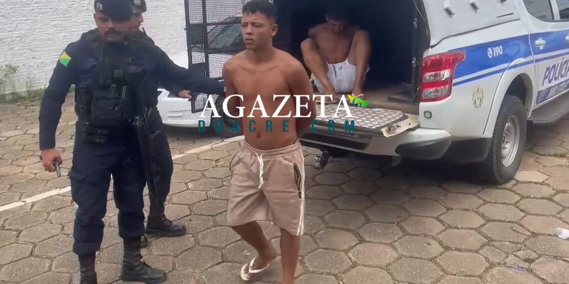 Dupla é presa com arma de fogo em Rio Branco; um dos suspeitos tem 12 passagens criminais