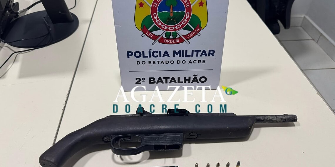 Polícia Militar prende homem com rifle calibre .22 no Segundo Distrito de Rio Branco