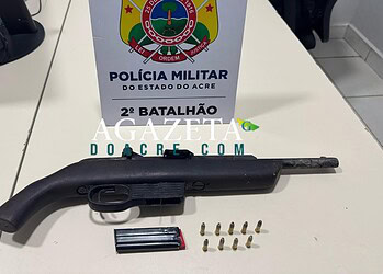 Polícia Militar prende homem com rifle calibre .22 no Segundo Distrito de Rio Branco