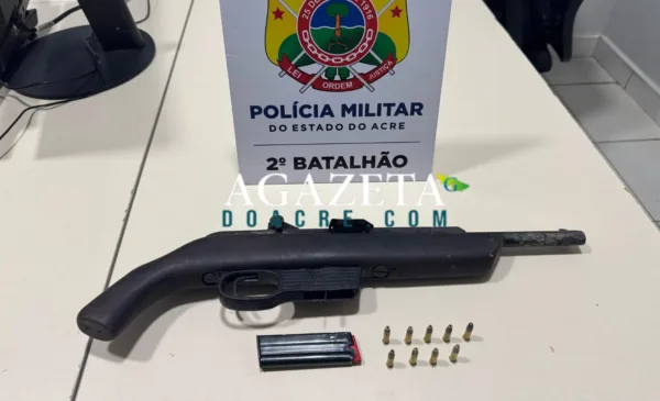 Polícia Militar prende homem com rifle calibre .22 no Segundo Distrito de Rio Branco