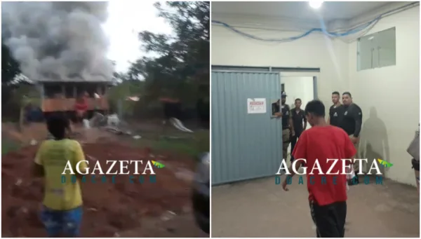 VÍDEO: Homem tem surto psicótico, incendeia casa, fere enteado e ameaça esposa em Rio Branco