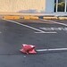 Cones de trânsito "derretem" durante onda de calor no RS — Foto: Reprodução