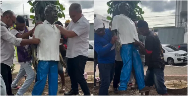 Estátua de Chico Mendes é revitalizada e reinstalada após ter mãos arrancadas em ato de vandalismo