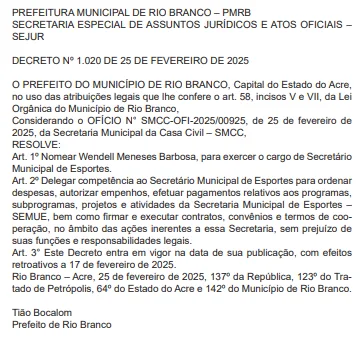 Bocalom exonera secretário de Esportes e nomeia paratleta de jiu jitsu como substituto