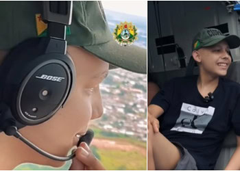 No Acre, adolescente com câncer nos ossos realiza sonho de voar de helicóptero; VÍDEO