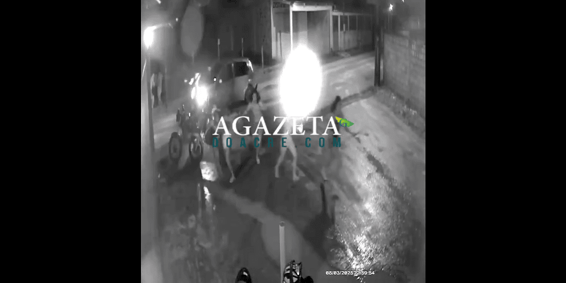 Vídeo mostra ataque que deixou dois jovens baleados neste sábado, em Rio Branco