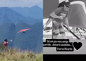 Asa delta quebra no ar e homem morre após cair de 200m de altura em Santa Catarina; assista