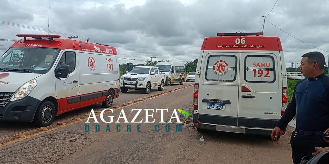 Motociclista perde o controle da moto ao passar em quebra-molas e sofre traumatismo craniano em Rio Branco