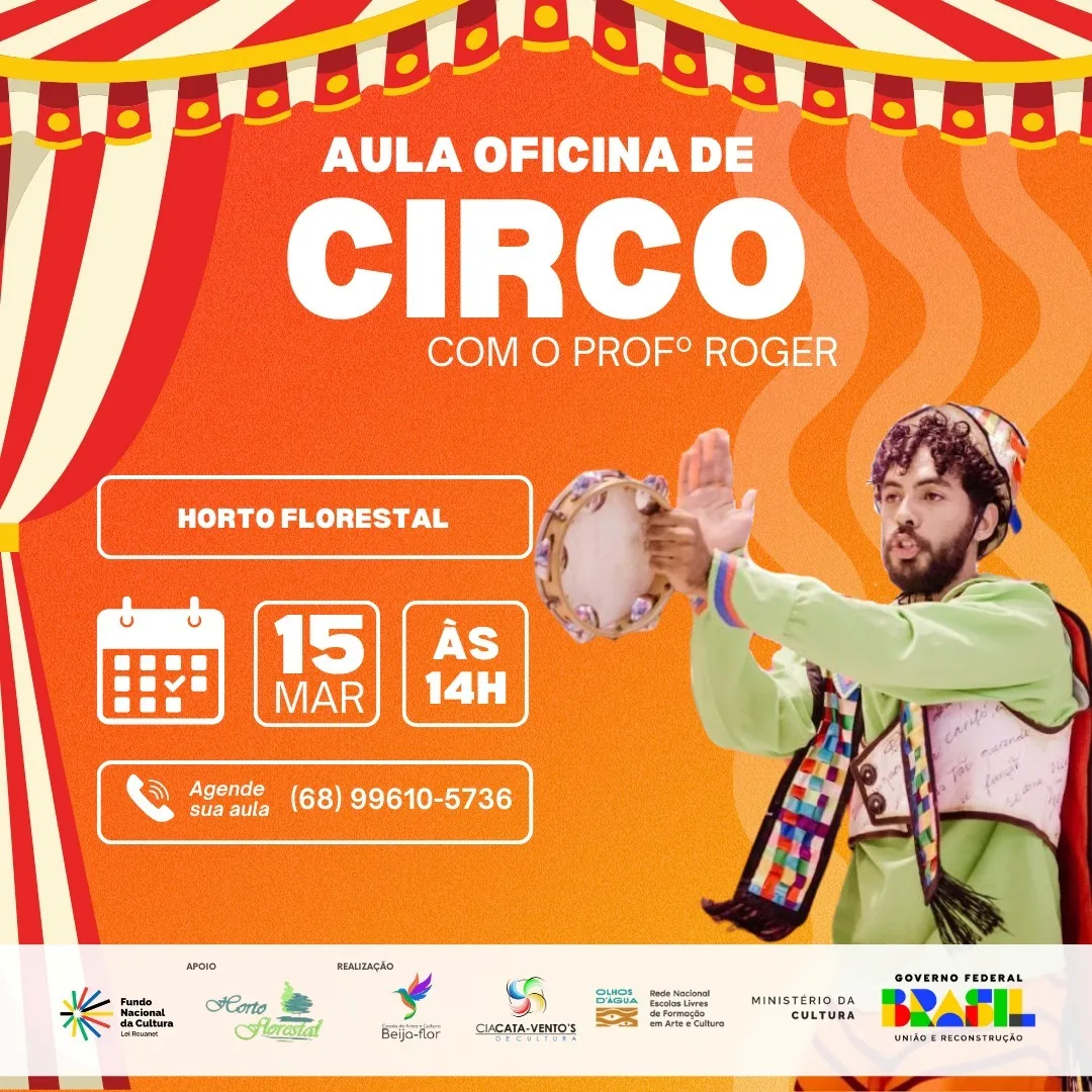 Aula-oficina de circo no Horto Florestal promete diversão e aprendizado para todas as idades