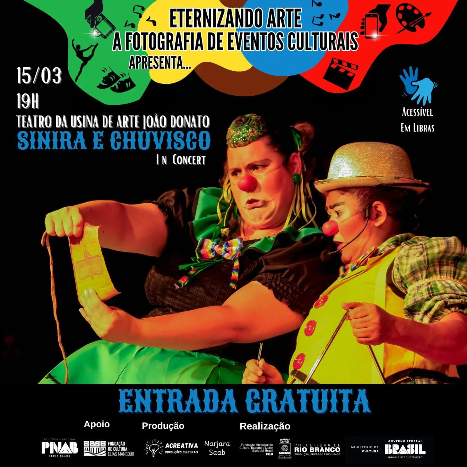 Projeto Eternizando Arte apresenta espetáculo cênico-musical 'Sinira e Chuvisco in Concert' neste sábado