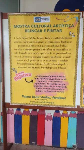 Colégio de Aplicação promove mostra cultural "Brincar e Pintar" para valorizar diversidade étnica-cultural das artes 11 Colégio de Aplicação promove mostra cultural "Brincar e Pintar" para valorizar diversidade étnica-cultural das artes