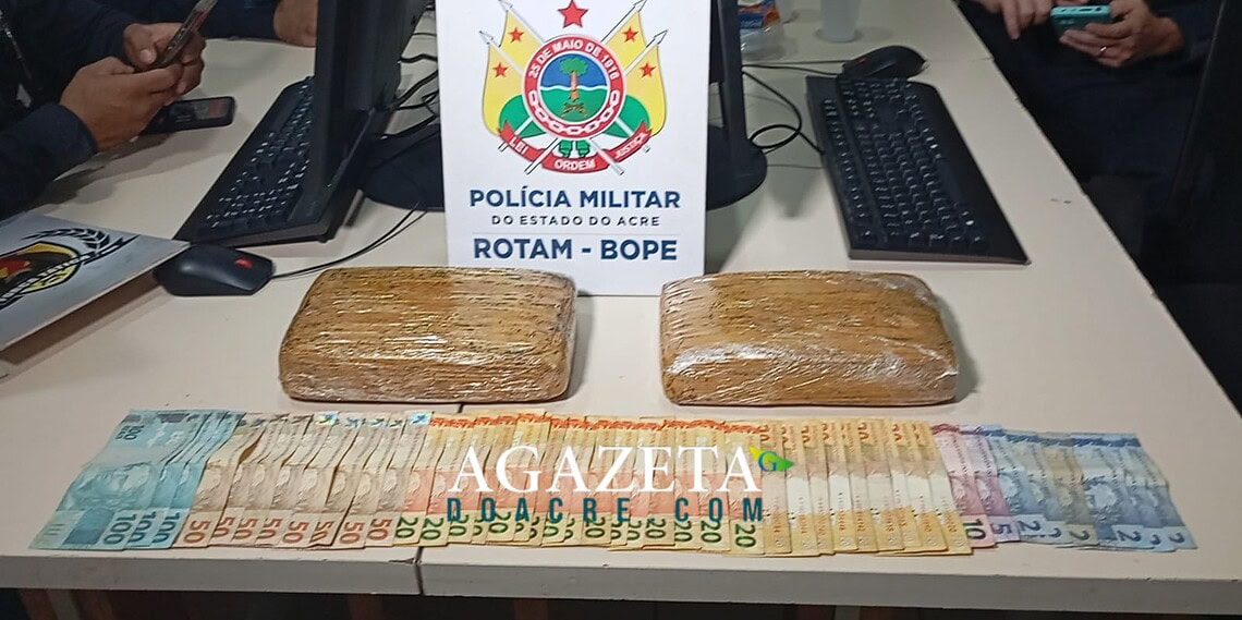 Homem é preso pela ROTAM com 2 kg de maconha e dinheiro em Rio Branco