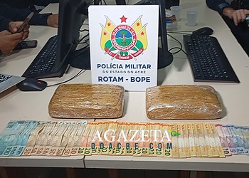 Homem é preso pela ROTAM com 2 kg de maconha e dinheiro em Rio Branco