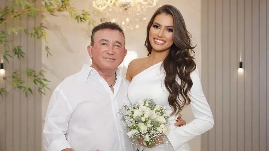 Calita e Amado Batista se casaram em uma cerimônia intimista • Instagram/Calita Franciele Miranda de Souza